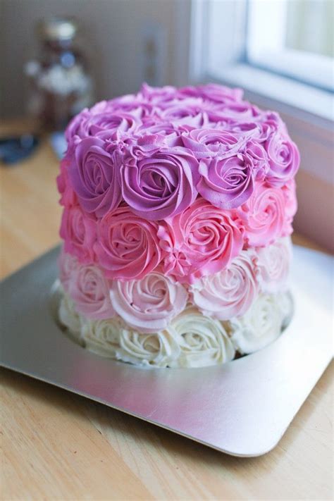 Pink Ombre Rose Cake Tutorial And Recipe Bsinthekitchen Swirl Cake