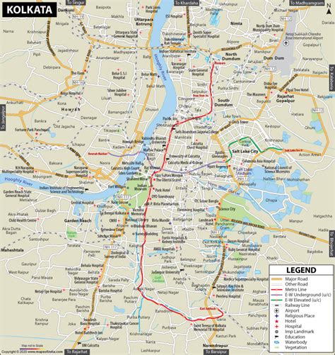 Kolkata City Map West Bengal Travel Information And Guide