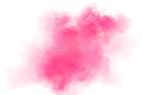 Pink Dust Splatter On Backgroundpink Powder Explosion On White