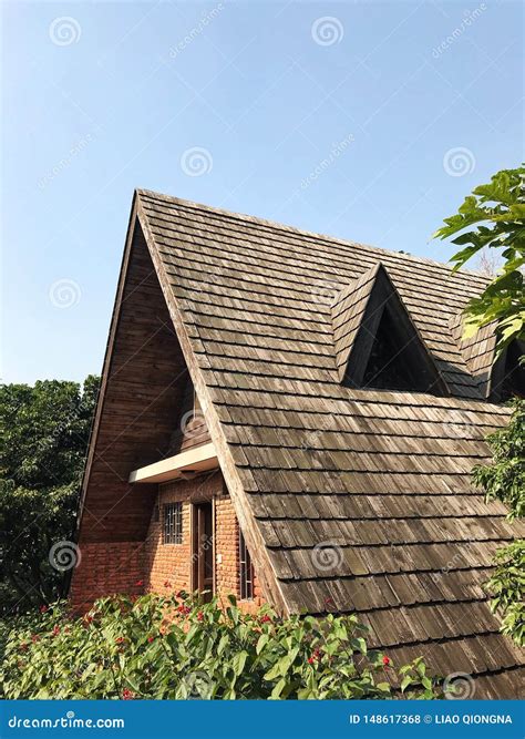 The Wooden House With A Spire Roof Stock Photo Image Of Black Trip