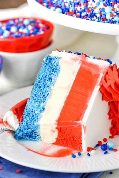 Red White And Blue Ice Cream Cake Fourth Of July Cake Recipe