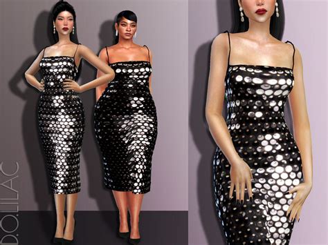 The Sims Resource Sequined Midi Dress Do552