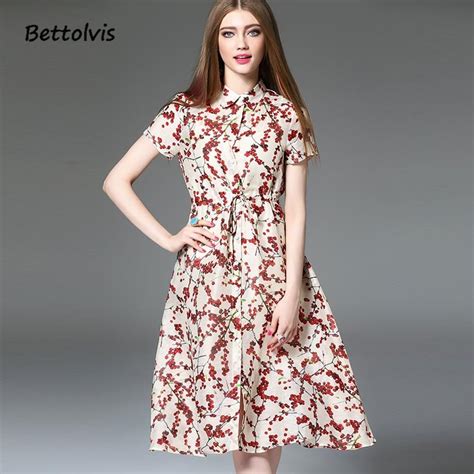 Bettolvis New Fashion 2017 Designer Dresses Cherry Printed Dresses For