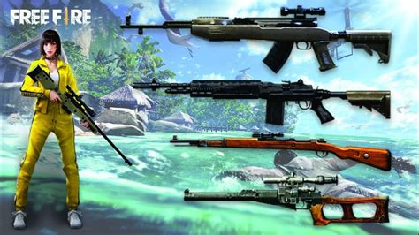 A category with all the weapons free fire has to this day. Best Sniper Gun in Free Fire - Battlegrounds (Weapons ...