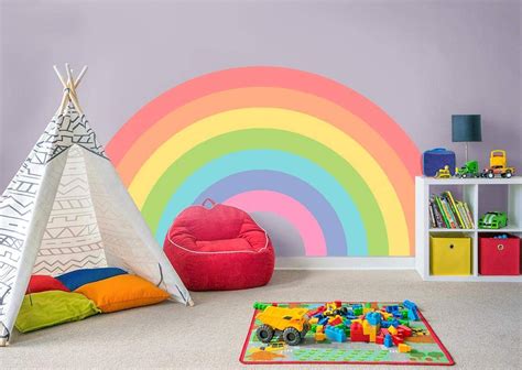 Brighten your kids room or nursery with these wonderful pastel rainbow and polka dots wall decals. Rainbow Wall Sticker Decal Bedroom Decor Art Mural Nursery ...