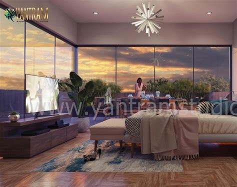 Luxurious Bedroom Visualization By Yantram Interior Design Firm Fort