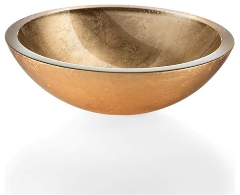 17 Luxury Vessel Gold Leaf Glass Bathroom Sink
