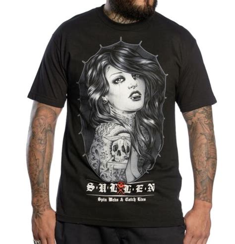 Sullen Clothing Spinning Webs Pin Up Girl Punk Tattoo Goth Ink Blk T Shirt S 5xl Ebay