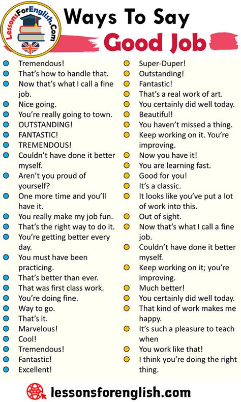 Ways To Say Good Job English Phrases Examples Lessons For English