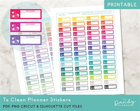 To Clean Planner Stickers Printable Cleaning Planning Etsy