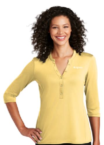 Lk750 Port Authority ® Ladies Uv Choice Pique Henley Agrace