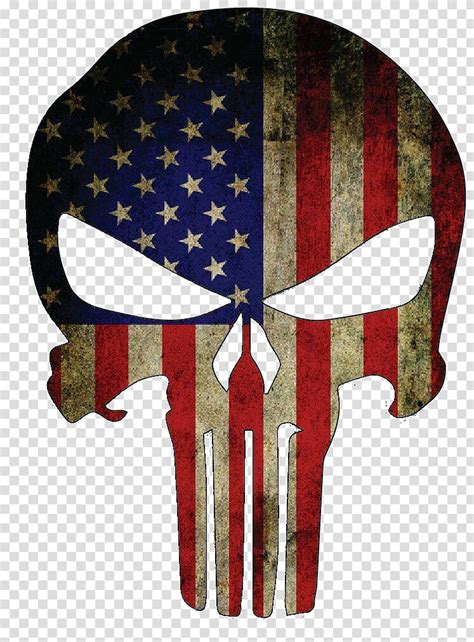Punisher Skull United States Decal Sticker Flag Of The United