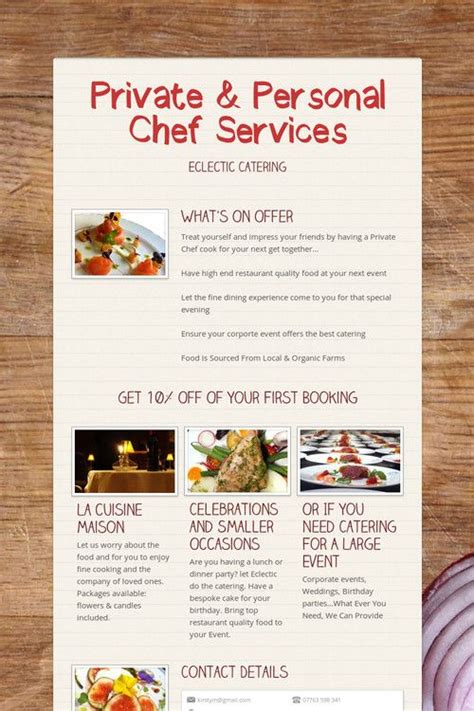 Private And Personal Chef Services Personal Chef Business Personal