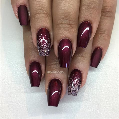 black cherry and diamond nails burgundy nail designs wine nails red acrylic nails
