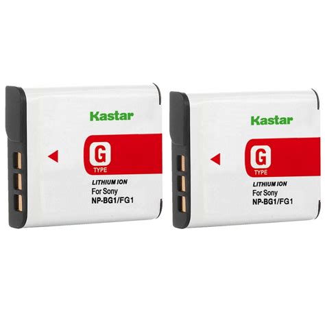 kastar 2 pack battery replacement for sony np bg1 np fg1 g type battery bc csg bc csgd bc