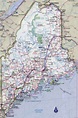 Large detailed roads and highways map of Maine state with ...