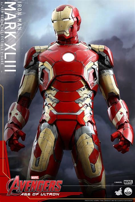 The main suit featured in marvel's avengers: Hot Toys 1/4 Scale Iron Man Mark 43 Avengers: Age of ...