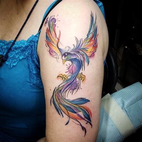 Beautiful Little Watercolor Phoenix By Christian Masot