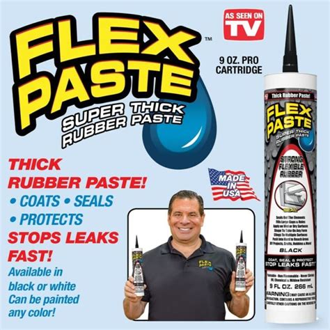 Flex Seal Flex Paste Super Thick Rubber Paste Black 9oz Cartridge
