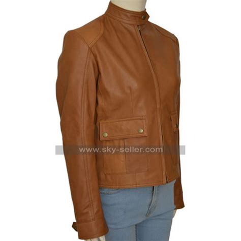 The Avengers Scarlett Johansson Black Widow Tan Brown Leather Jacket