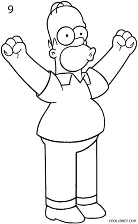 How To Draw Homer Simpson Step By Step Pictures Cool2bkids