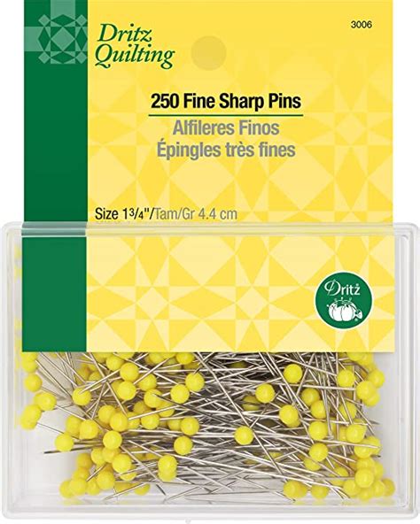 Dritz Quilting Fine Sharp Pins 1 34 Inch Steel 250 Count Amazonca