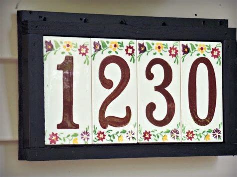 House Number Plaque Diy Visible House Numbers House Number Tiles