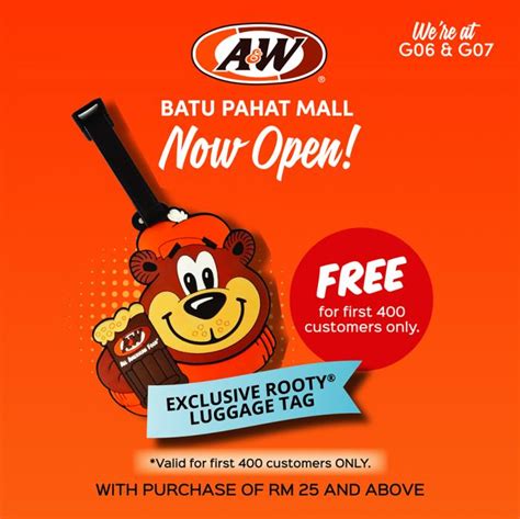 The uncompromising quality of food and desserts using quality. A&W Batu Pahat Mall Opening Promotion (27 June 2019 - 30 ...