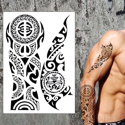 Buy Maori Ta Moko Temporary Tattoo Set Polynesian Tribal Samoan Black Pattern For Arm Or