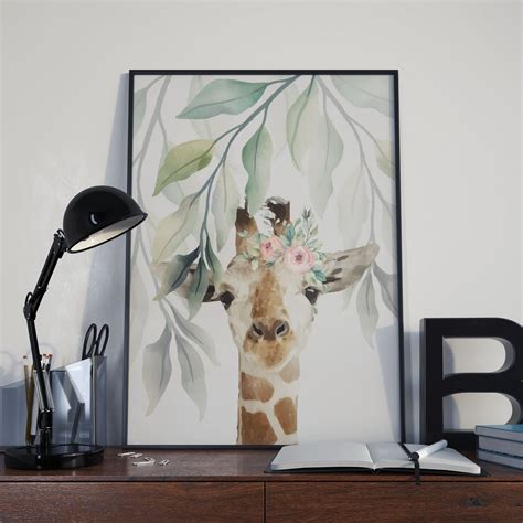 Nursery Wall Art Giraffe Print Printable Art Instant Etsy