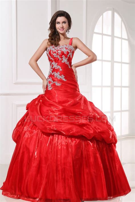 Ball Gown Long Red Prom Evening Formal Party Dresses Ed010148