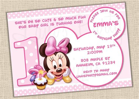 Free shipping on orders over $25 shipped by amazon. Baby Minnie Mouse Template Invitations