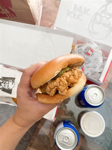 The double down lives on at kfc locations in south korea. KFC Famous Chicken Chicken Sandwich: Review | Foodology