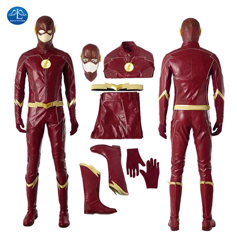 The Flash Cosplay Costume Barry Allen Suit Male The Flash Season 4 Barry Allen Costume Superhero