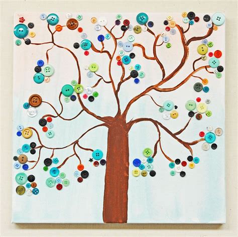 Ben Franklin Crafts And Frame Shop Button Tree Art Tree Art Button