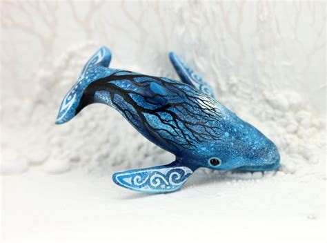 Whale Figurine Sea Animal Sculpture Totem Moon Wanderer Etsy