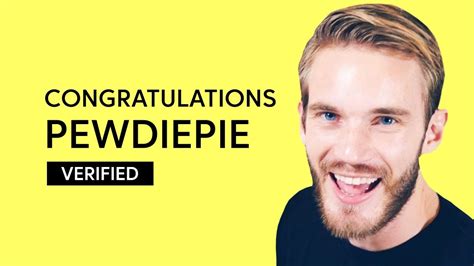 Pewdiepie Congratulations Genius Verified Youtube