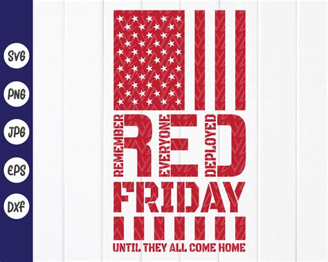 Red Friday Remember Everyone Deployed Svg Until They All Come Etsy