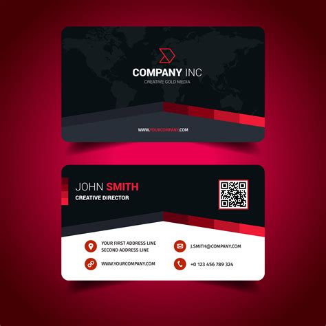 This professional and dark business card template will serve you well if you want to look professional and sophisticated. Red Lined Cool Business Card 212805 - Download Free ...