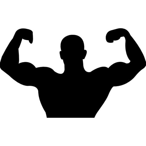 Variante de silhouette masculine montrant les muscles Icônes gens gratuites
