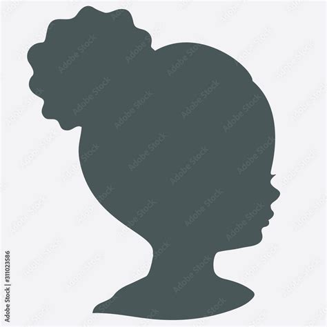 Black Silhouette Of Baby Profile Vector Shape Hair Stock Vector
