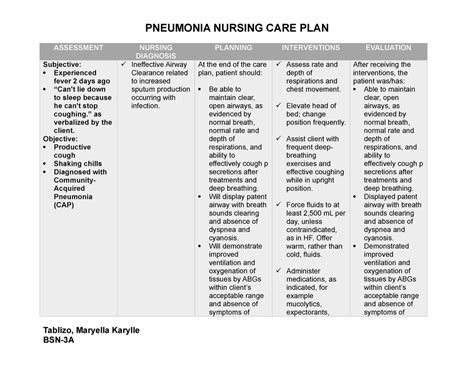 Sample Ncp For Pneumonia Pdf Nursing Care Plan Assessment The Best Porn Website