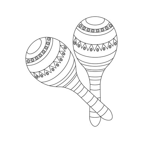 Mexican Maracas With Ornament National Symbol Of Mexico Illustration