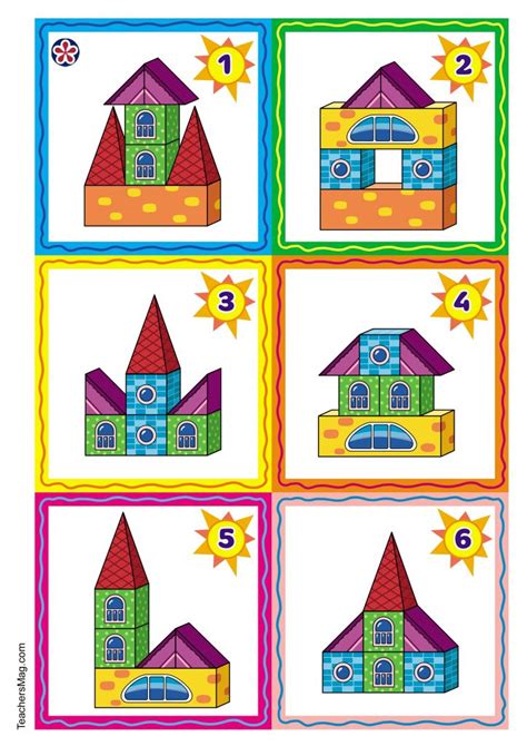 3d Shapes Printable Building Activity For Children 2