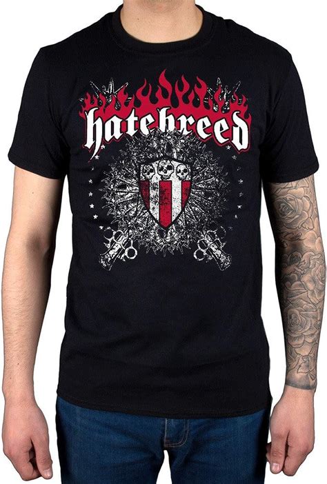 official hatebreed t shirt skull and maces metalcore band rock uk clothing