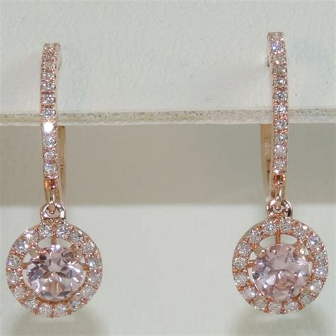 From diamond studs to gold earrings, hoops to earrings with coloured gemstones; Morganite & Diamond Rose Gold Dangle Earrings | Marlow's Fine Jewelry | Issaquah, WA