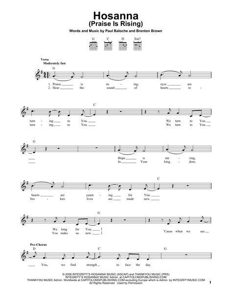 Hosanna Guitar Chords