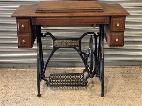 Vintage Cast Iron ‘jones Treadle Sewing Machine Table