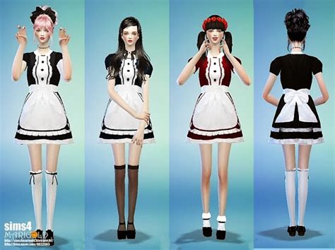 Female Butler Maid Costume Set The Sims 4 Sims4 Clove Share Asia