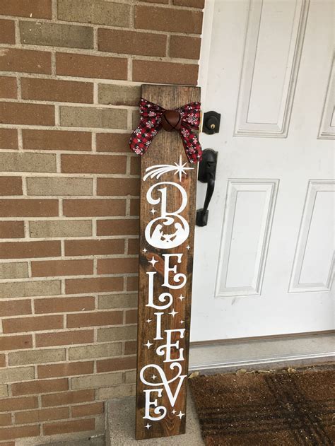 Believe Christmas Sign Christmas Porch Sign Believe Jesus Etsy